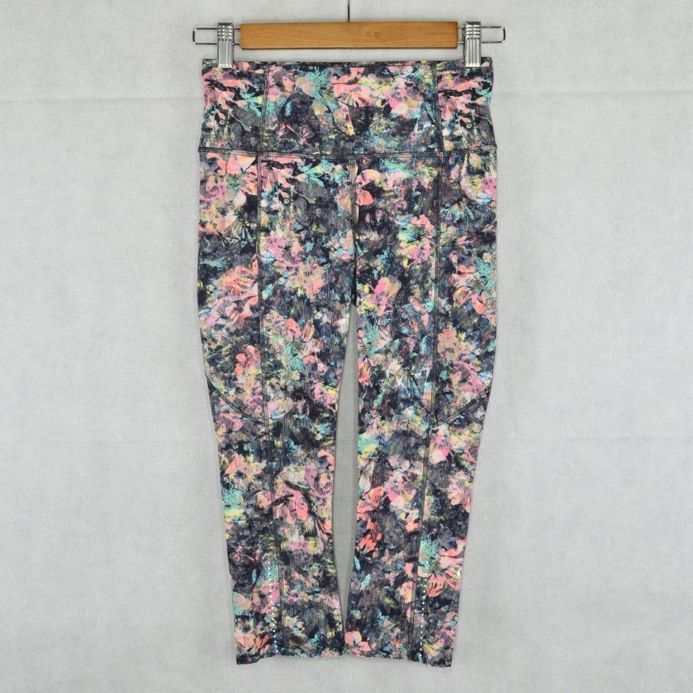 lululemon Fast & Free Crop II *Nulux 19" Size 4 in Dappled Daze Multi - Picture 2 of 4